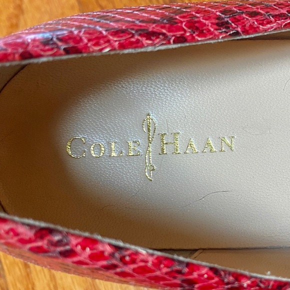 Cole Haan Red Faux Snakeskin 3” Heels / Pumps - Picture 4 of 9